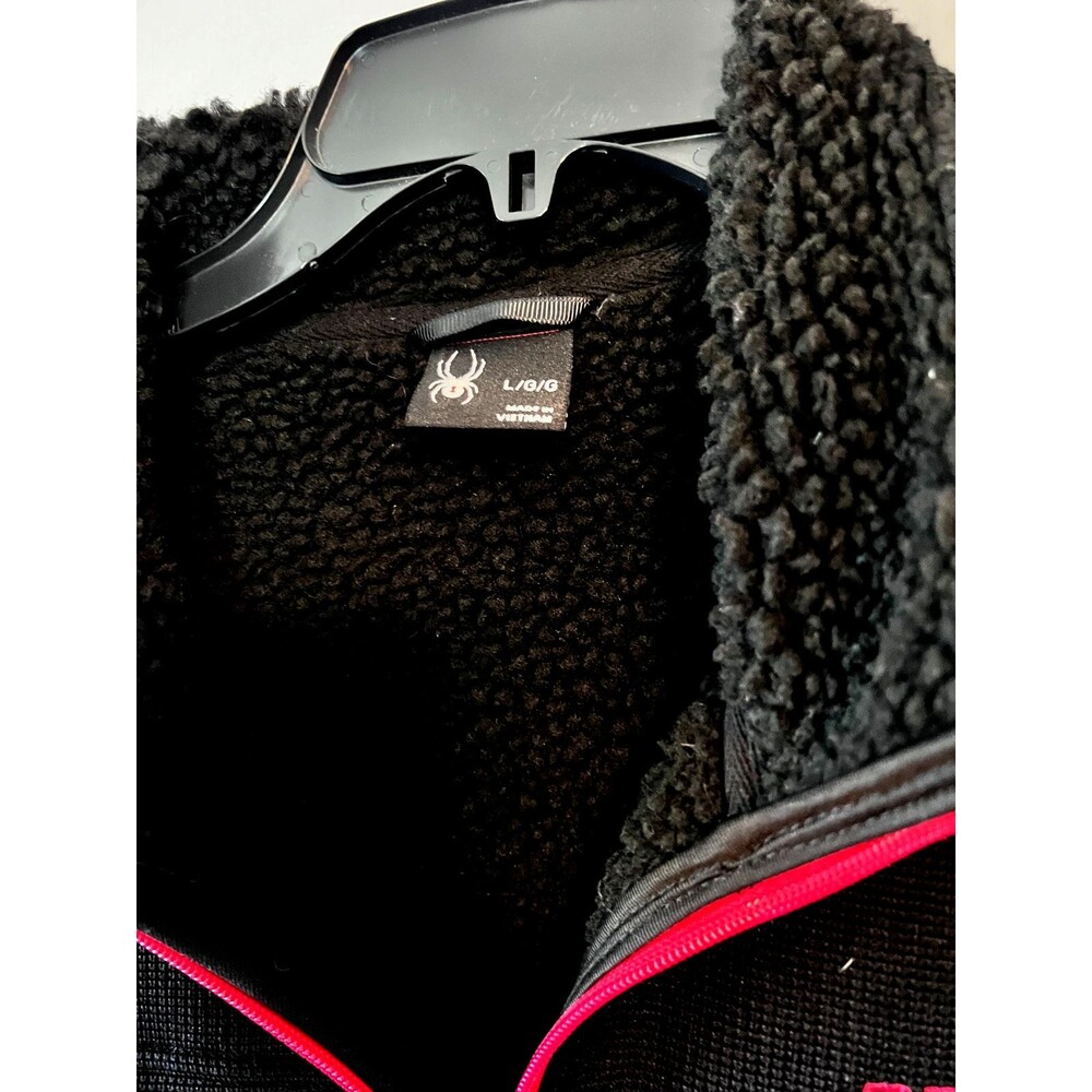 SPYDER Stellar Black Red Sherpa Lined Heavy Men's Jacket LARGE NWOT - Picture 5 of 5